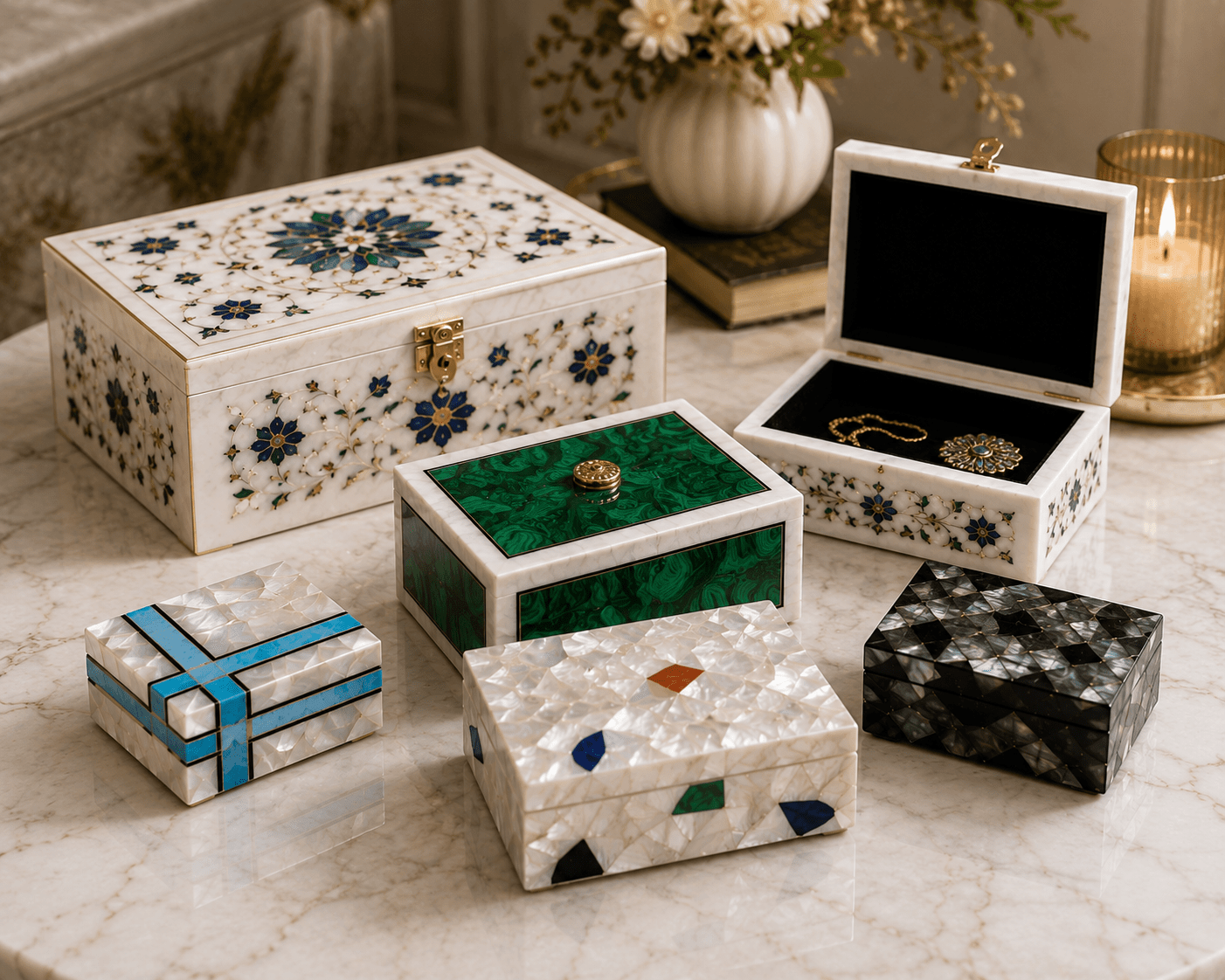 Handcrafted Marble Inlay Jewelry Boxes: Art, Luxury & Timeless Gifting - Tesoro Casa