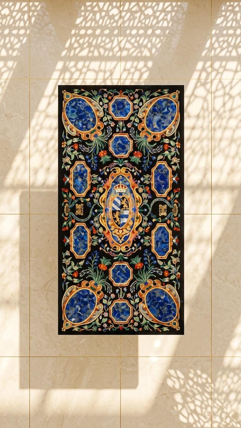 Pietra  Dura Inlay work Dining Table