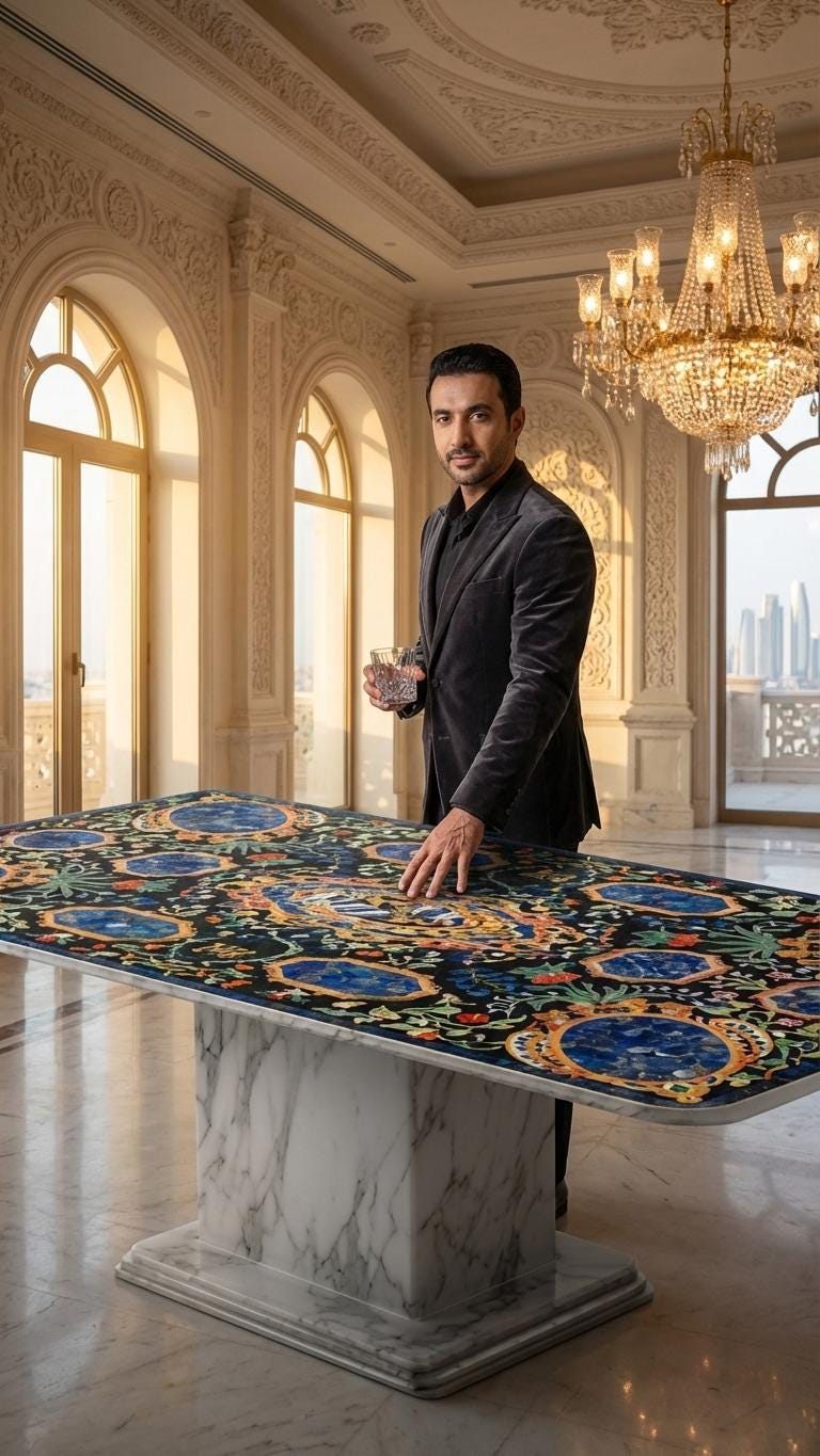 Pietra  Dura Inlay work Dining Table