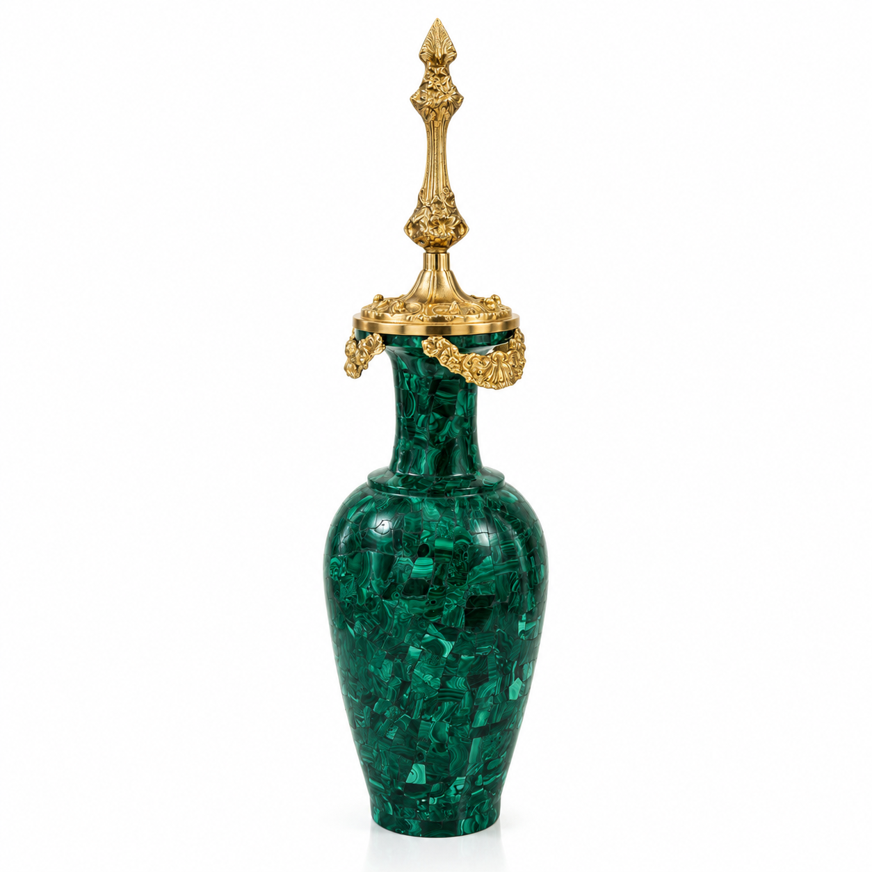 Handcrafted Malachite Decorative Vase