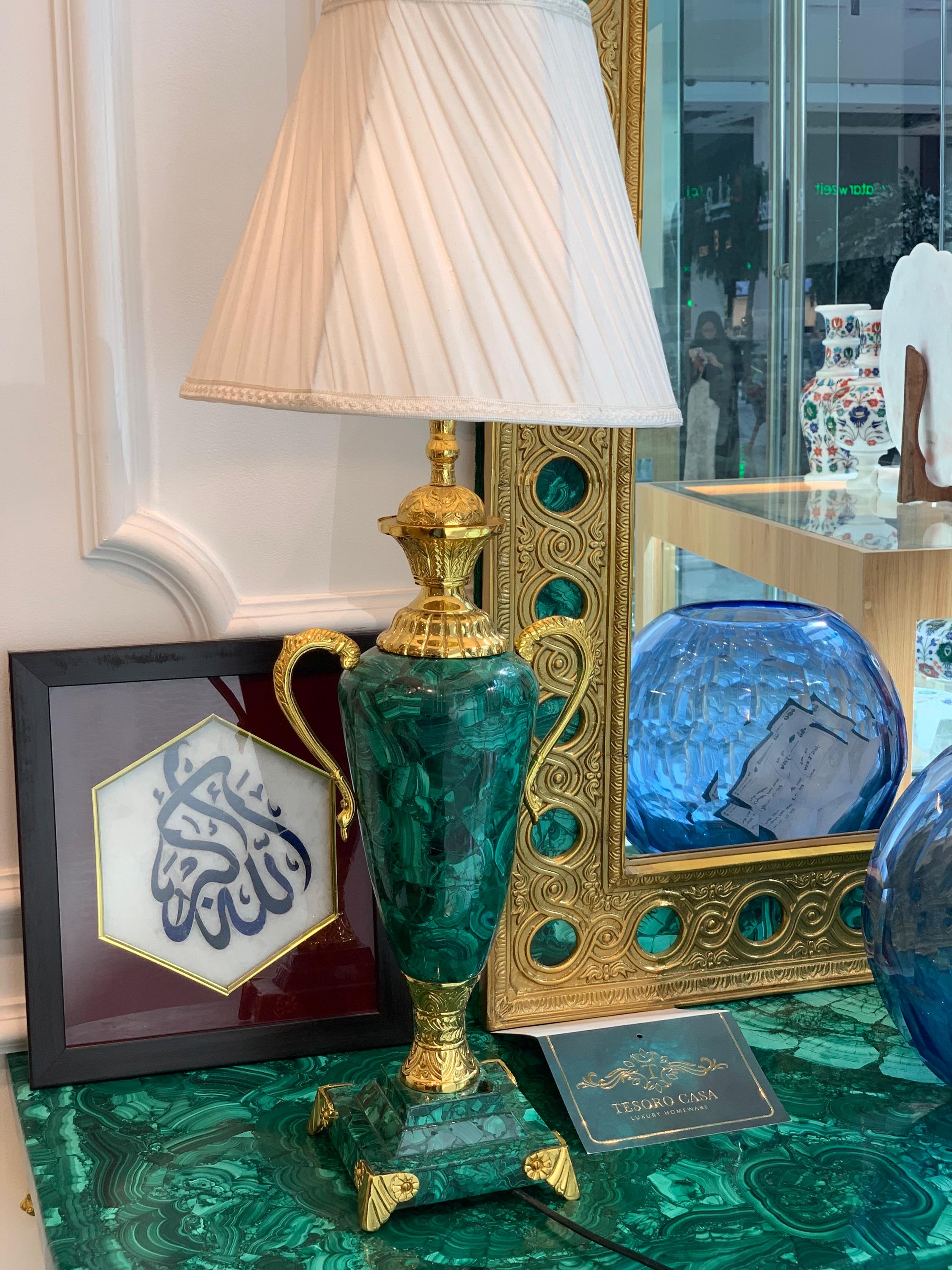 Malachite & Gold Luxury Table Lamp