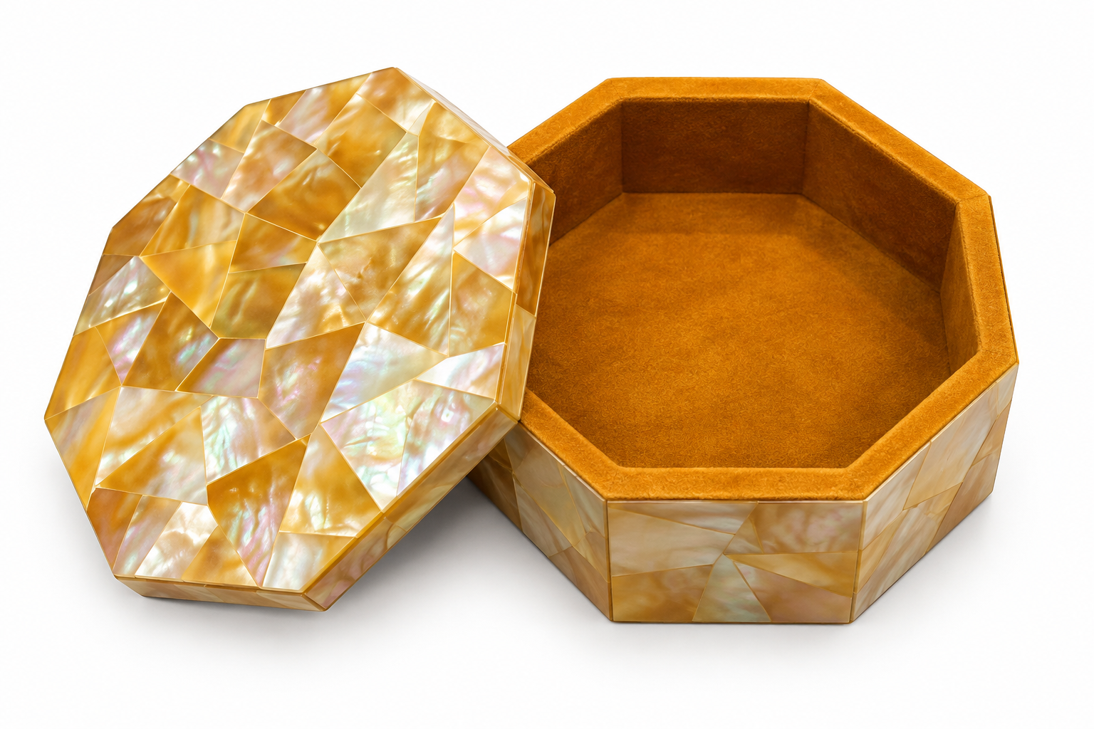 Handcrafted Hexagonal Stone Jewelry Box for Luxury Décor