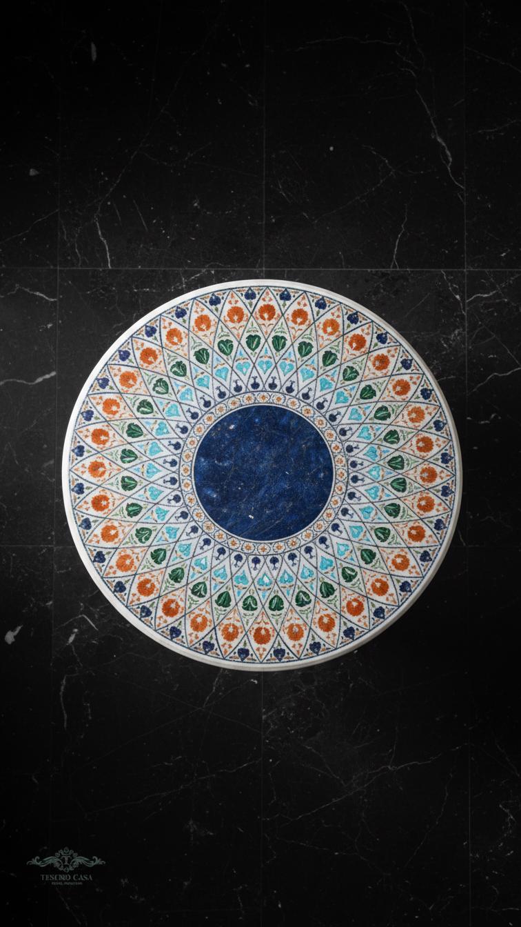 Pietra Dura Marble Inlay Dining Table