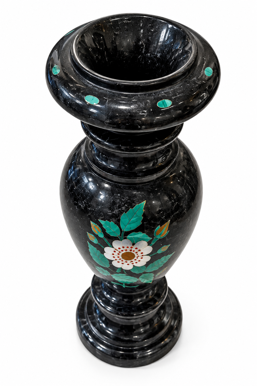 Black Marble Inlay Decorative Vase