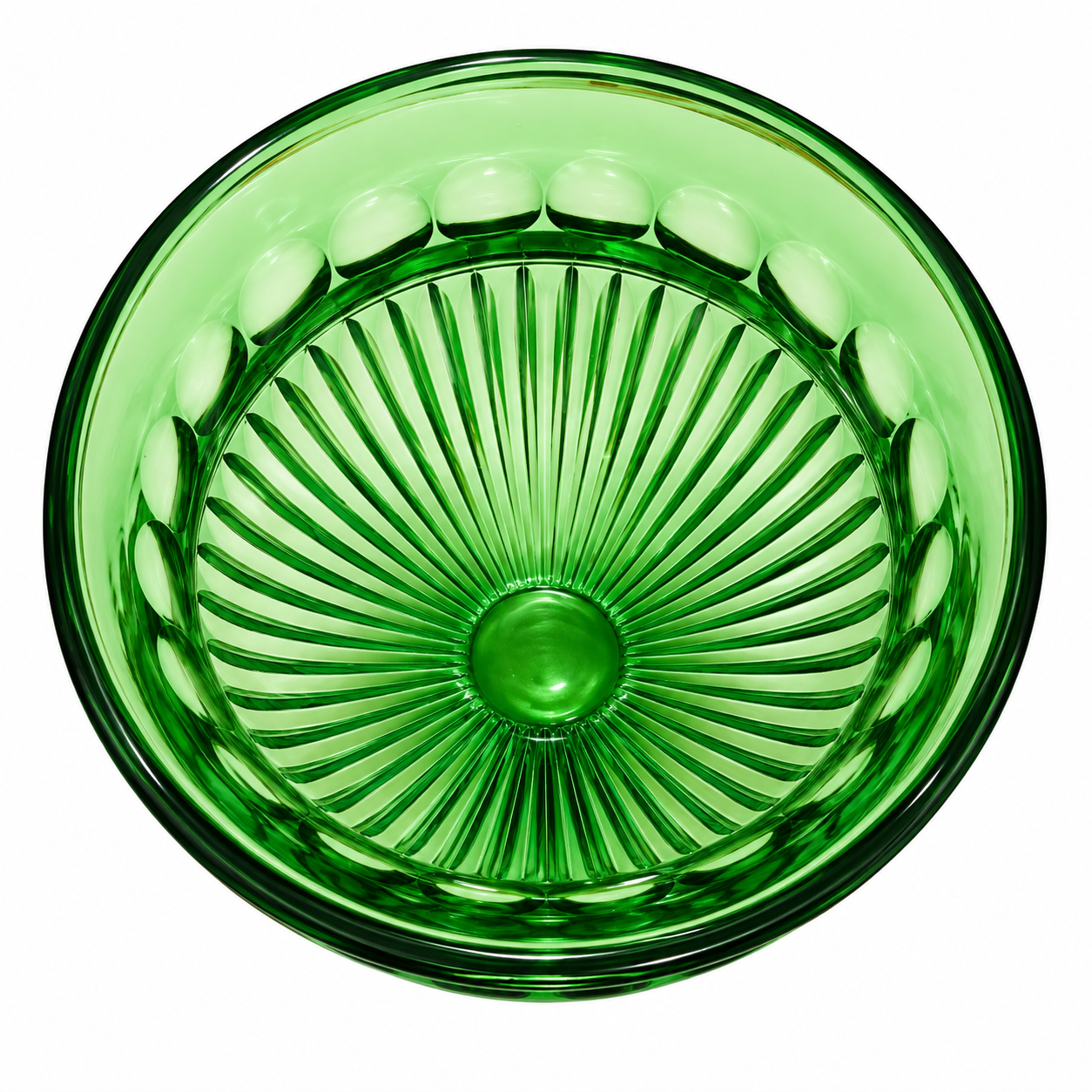 Emerald Glass Pedestal Decorative Bowl
