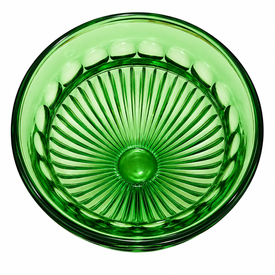 Emerald Glass Pedestal Decorative Bowl