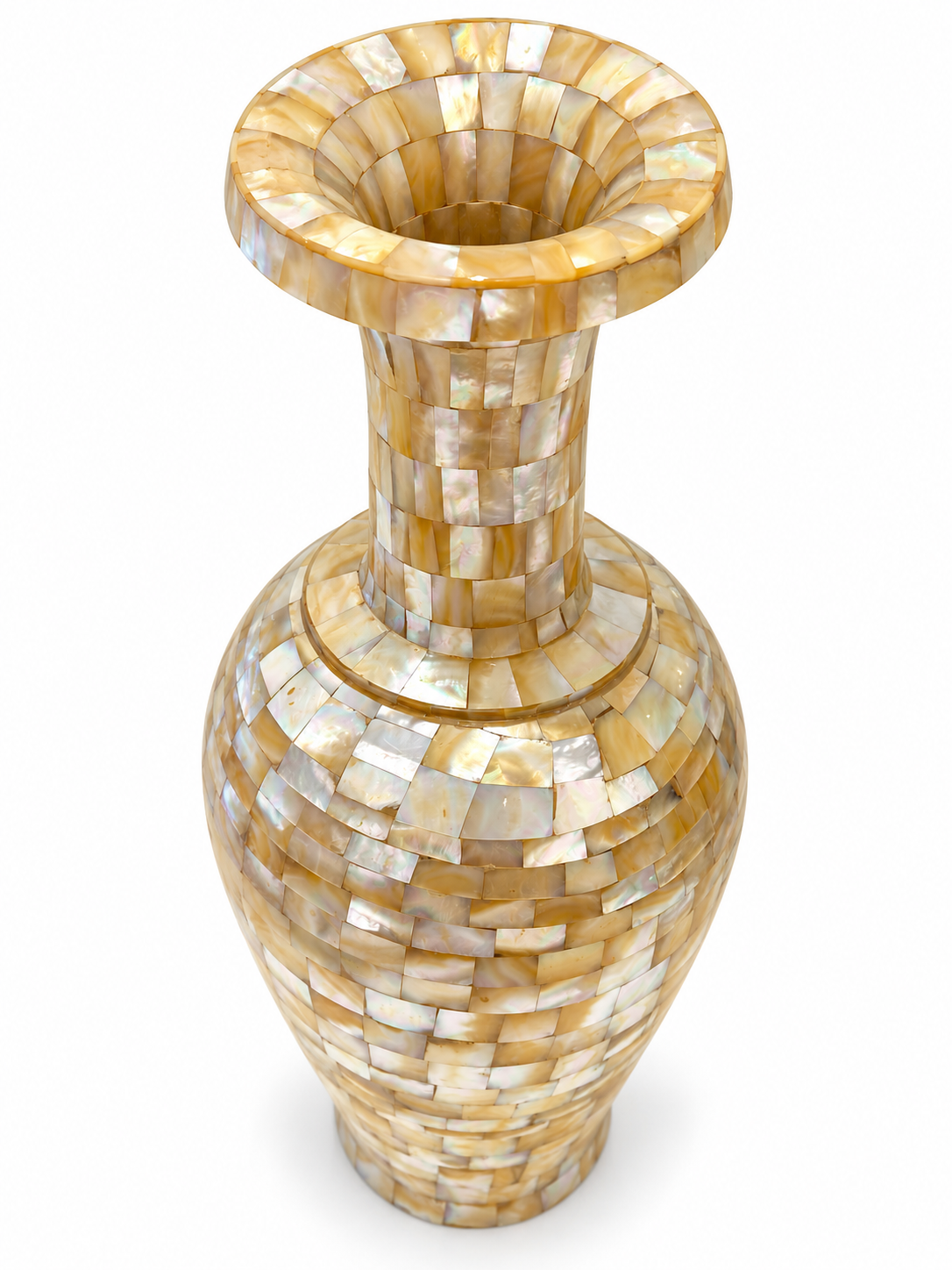 Handcrafted Yellow Mother of Pearl Decorative Vase