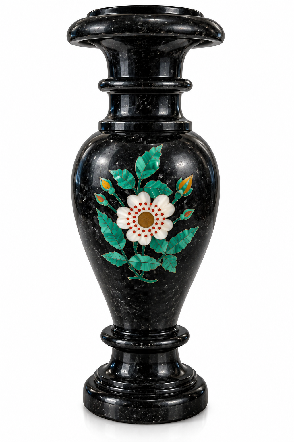 Black Marble Inlay Decorative Vase