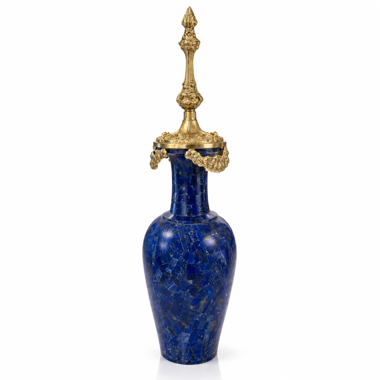 Handcrafted Lapis Lazuli Gemstone Decorative Vase