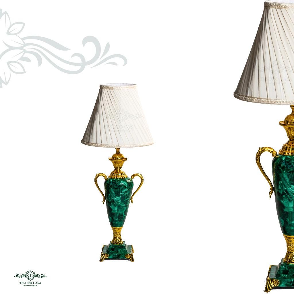 Malachite & Gold Luxury Table Lamp