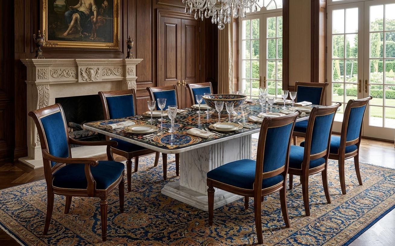 Pietra  Dura Inlay work Dining Table