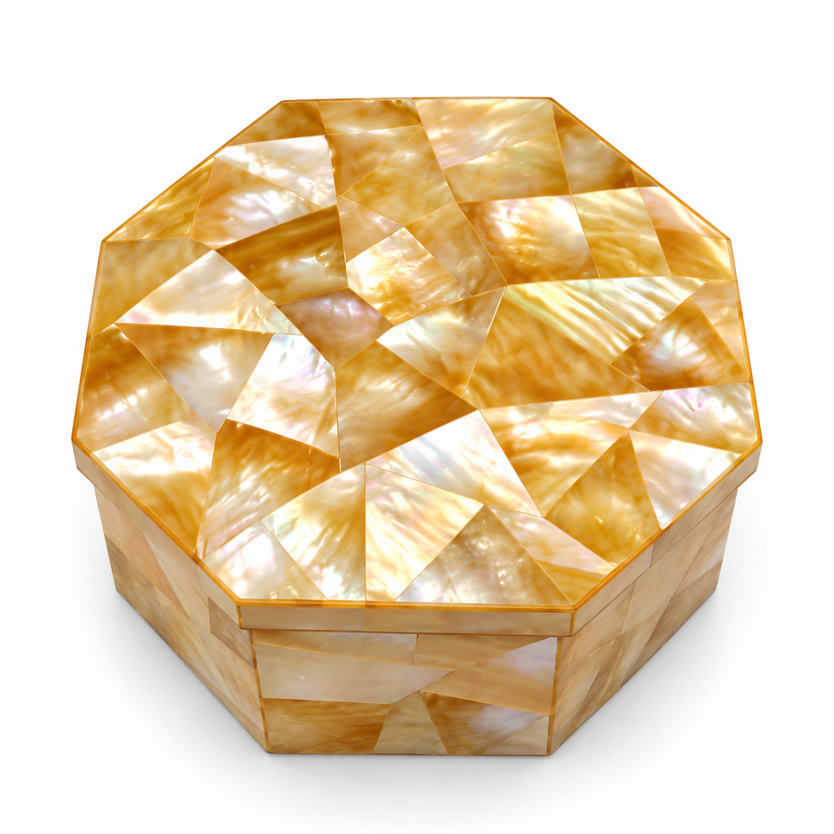 Handcrafted Hexagonal Stone Jewelry Box for Luxury Décor