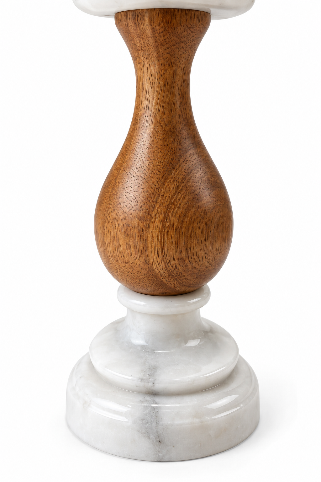 Luxury Marble & Wood Pedestal Candle Holder