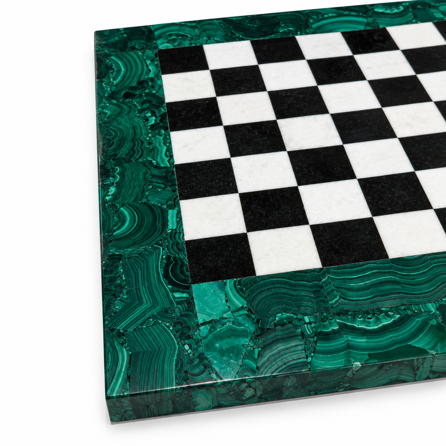 Handcrafted Malachite & Marble Chess Set