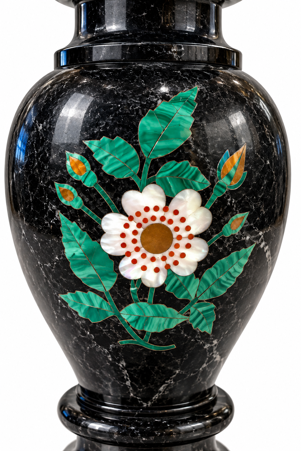 Black Marble Inlay Decorative Vase