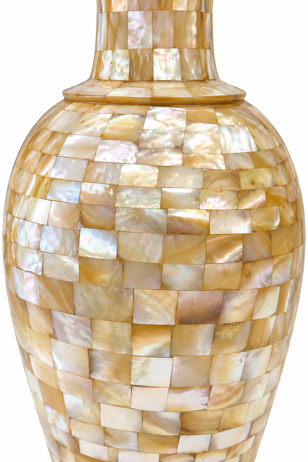 Handcrafted Yellow Mother of Pearl Decorative Vase