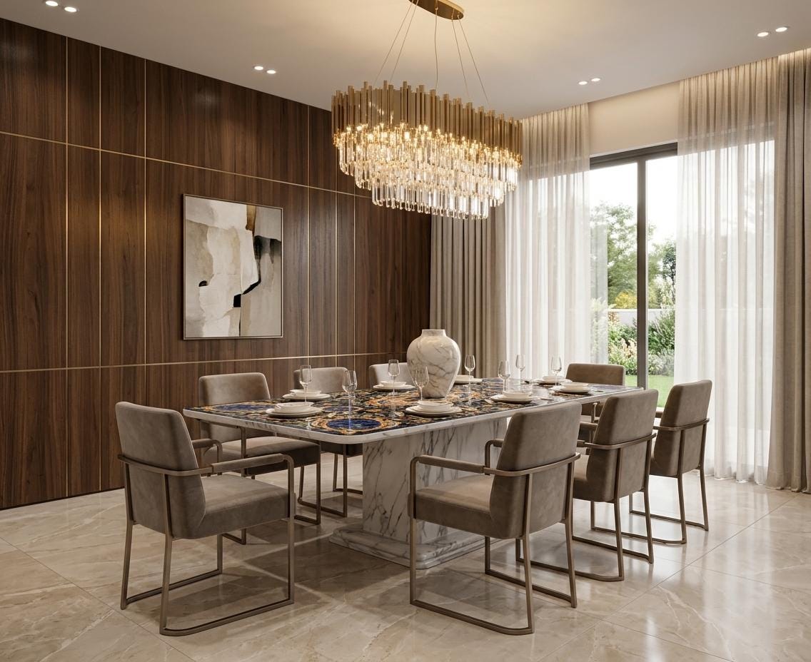 Pietra  Dura Inlay work Dining Table