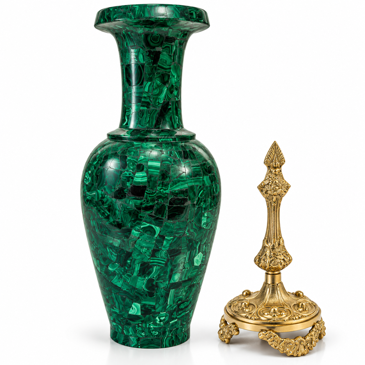 Handcrafted Malachite Decorative Vase