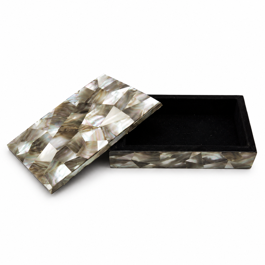 Black Mother of Pearl Decorative Storage Box