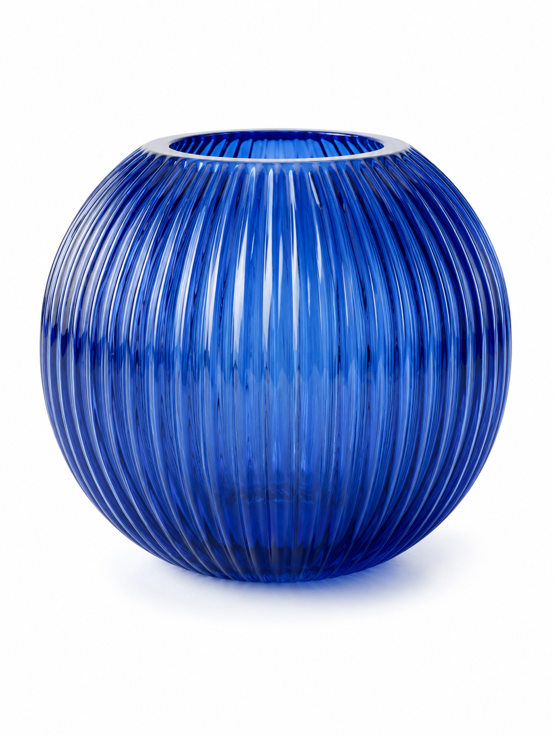 Elegant Blue Glass Decorative Vase