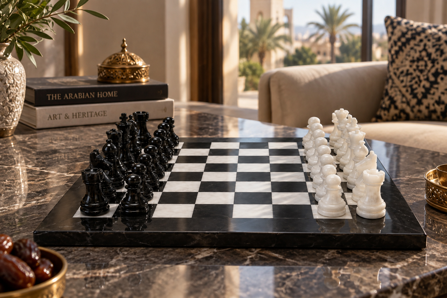 Handcrafted Black & White Marble Chess Set