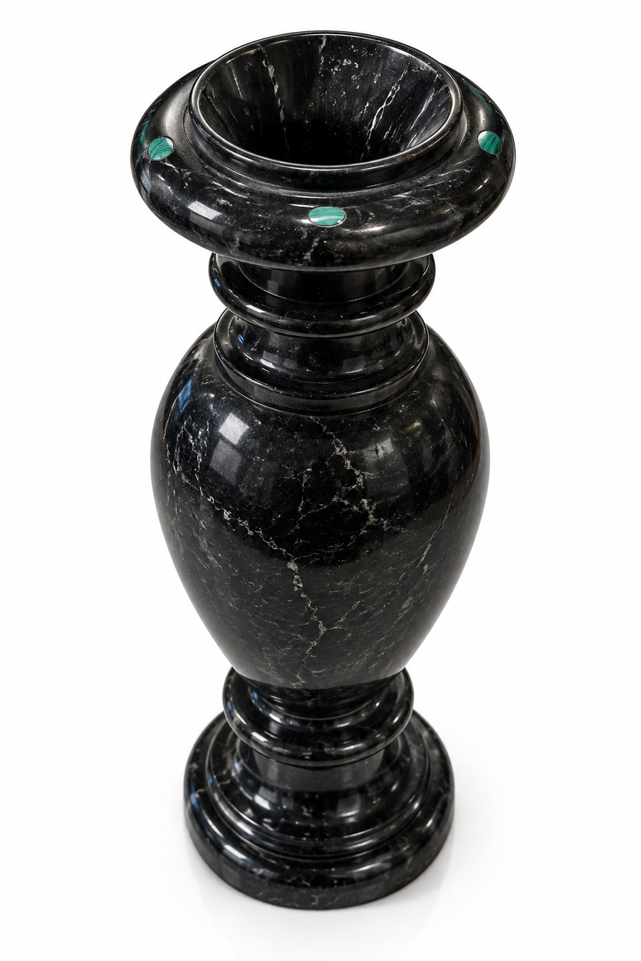 Black Marble Inlay Decorative Vase