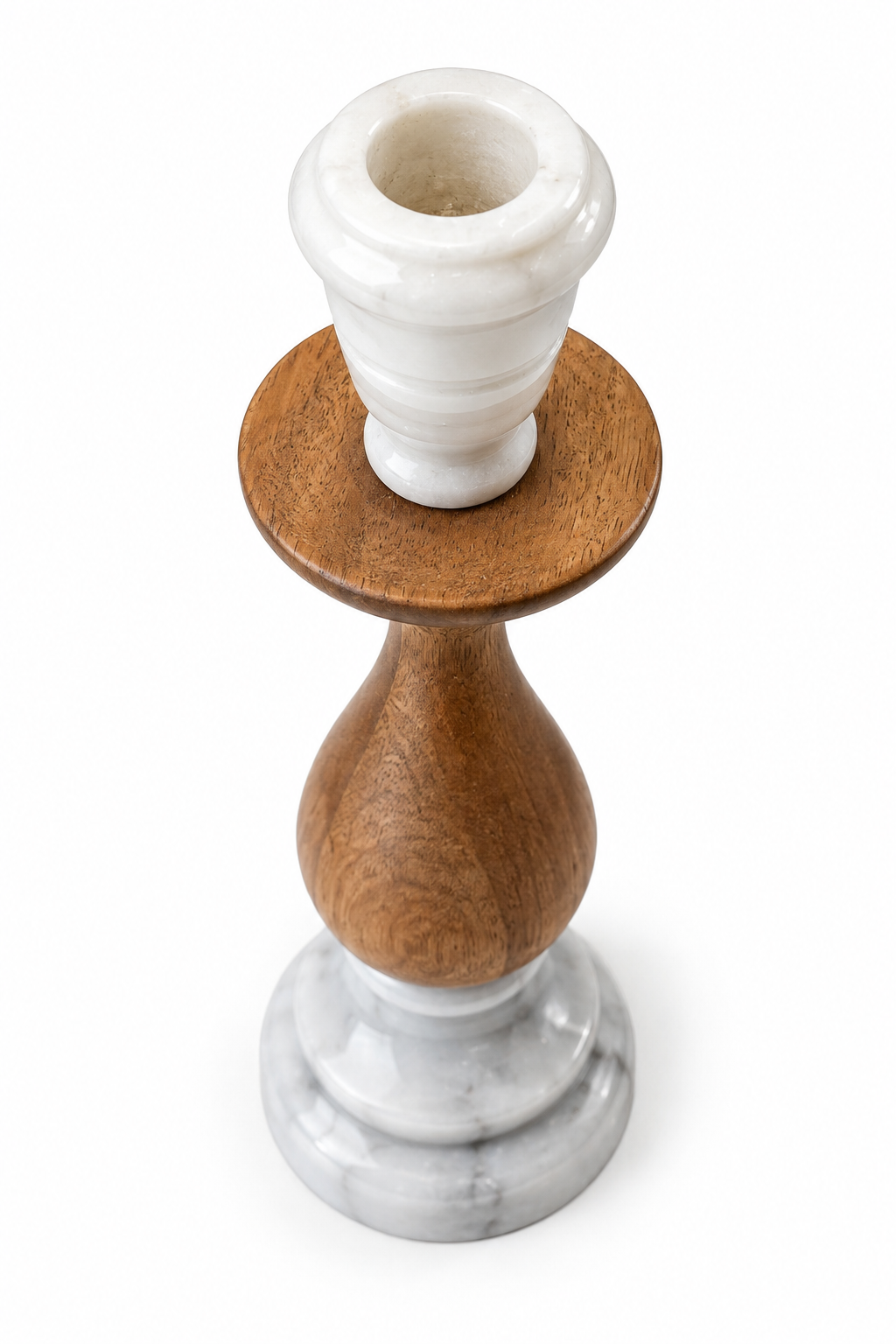 Marble & Wood Decorative Candle Holder
