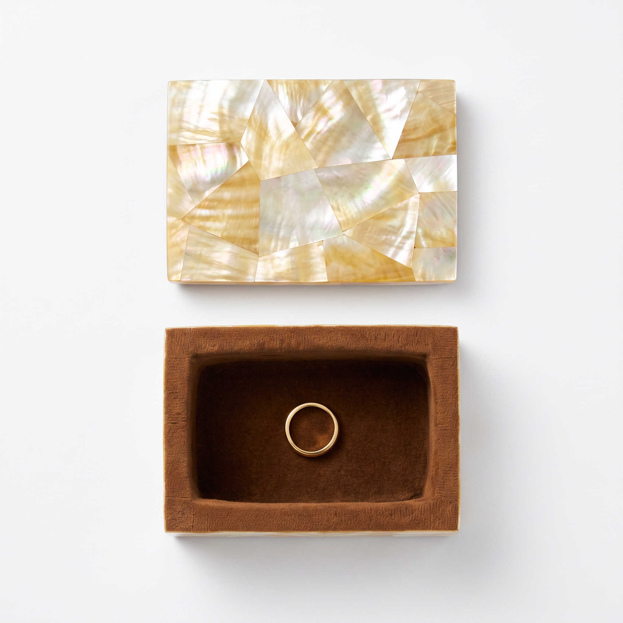 Yellow Mother of Pearl Decorative Storage Box