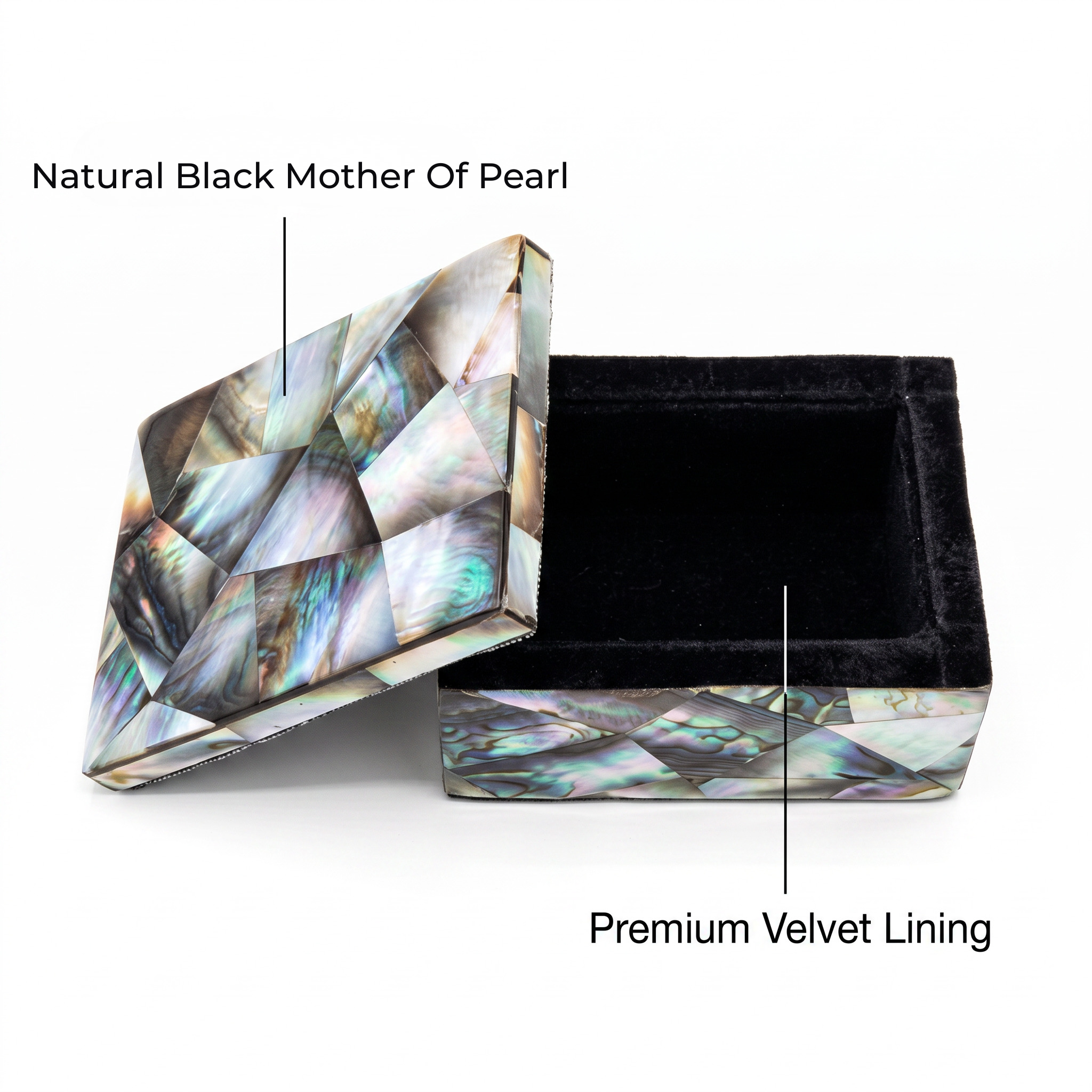 Black Mother of Pearl Decorative Storage Box