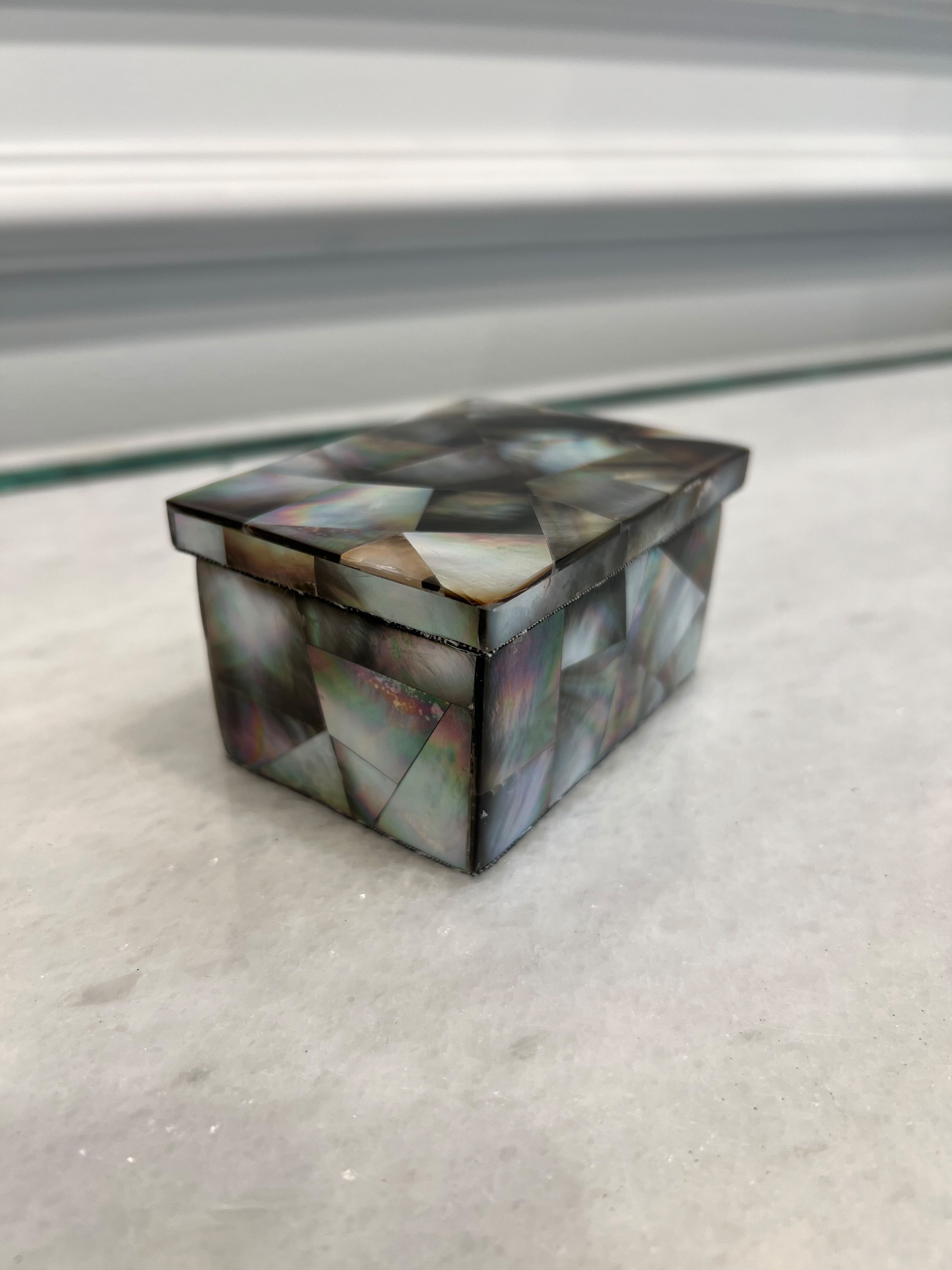 Black Mother of Pearl Decorative Storage Box
