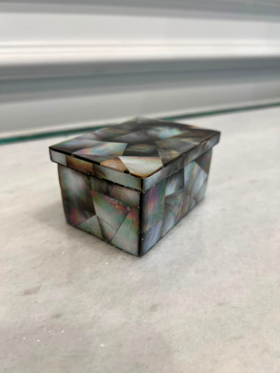 Black Mother of Pearl Decorative Storage Box
