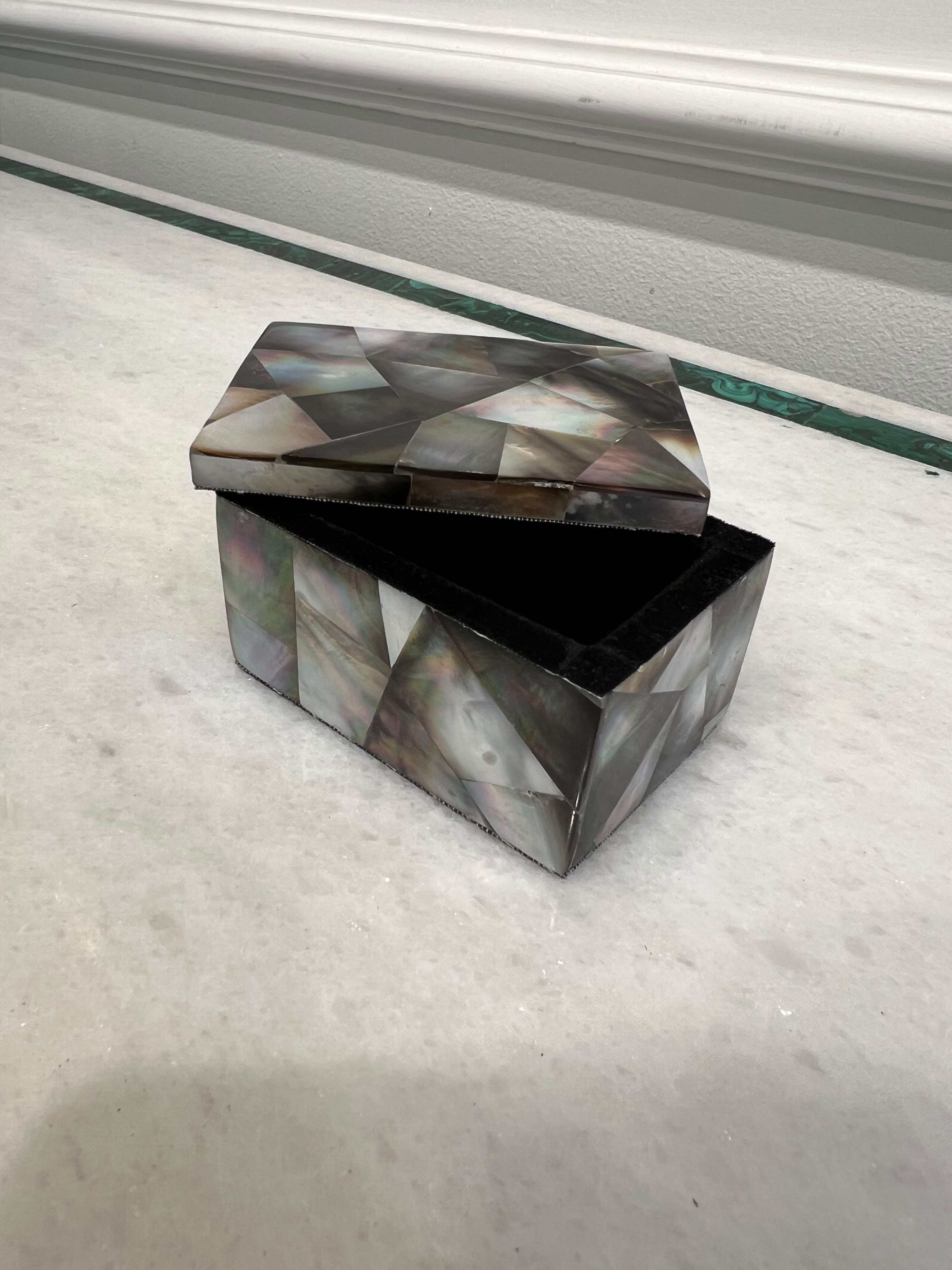 Black Mother of Pearl Decorative Storage Box