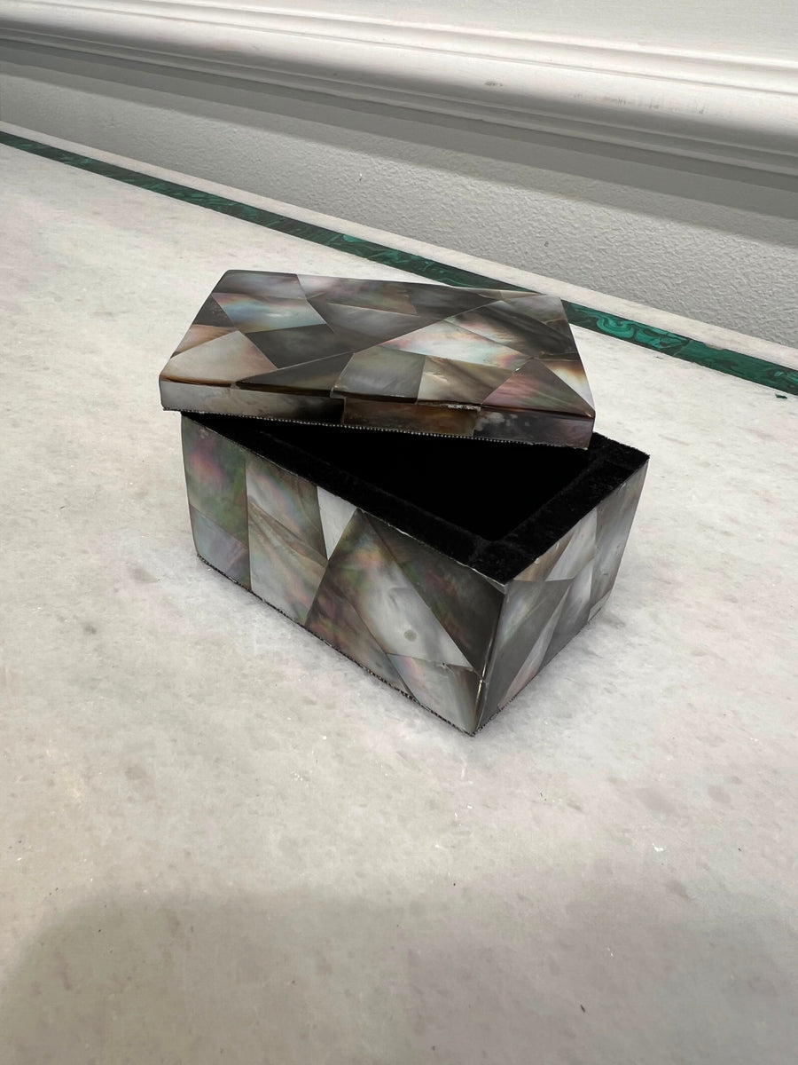 Black Mother of Pearl Decorative Storage Box