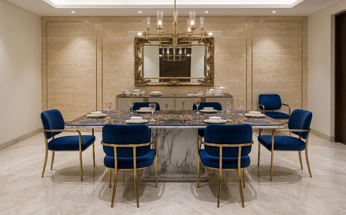 Pietra  Dura Inlay work Dining Table