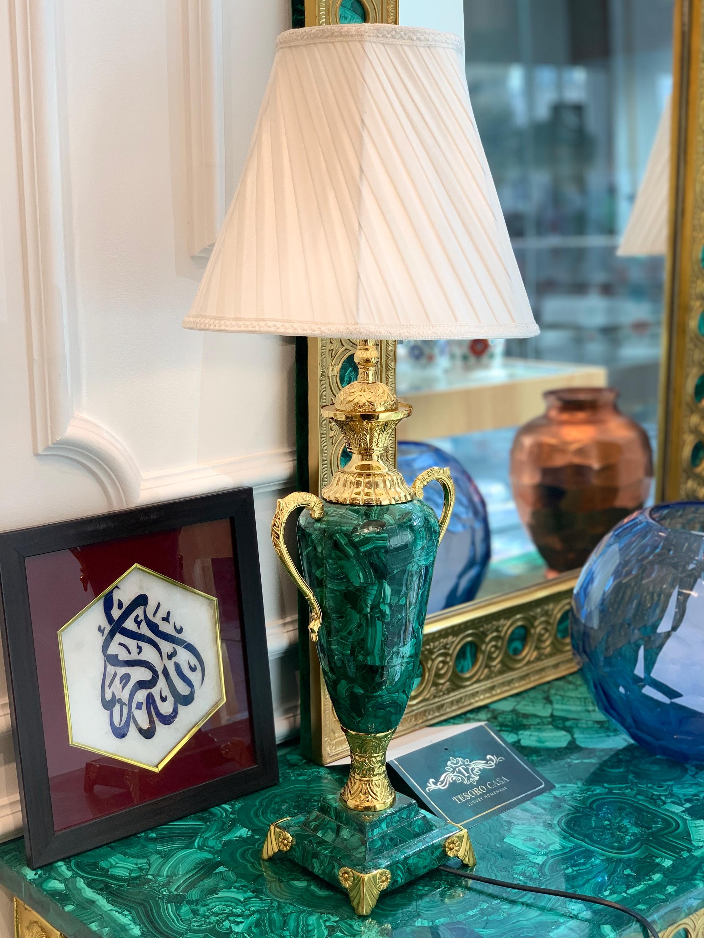 Malachite & Gold Luxury Table Lamp