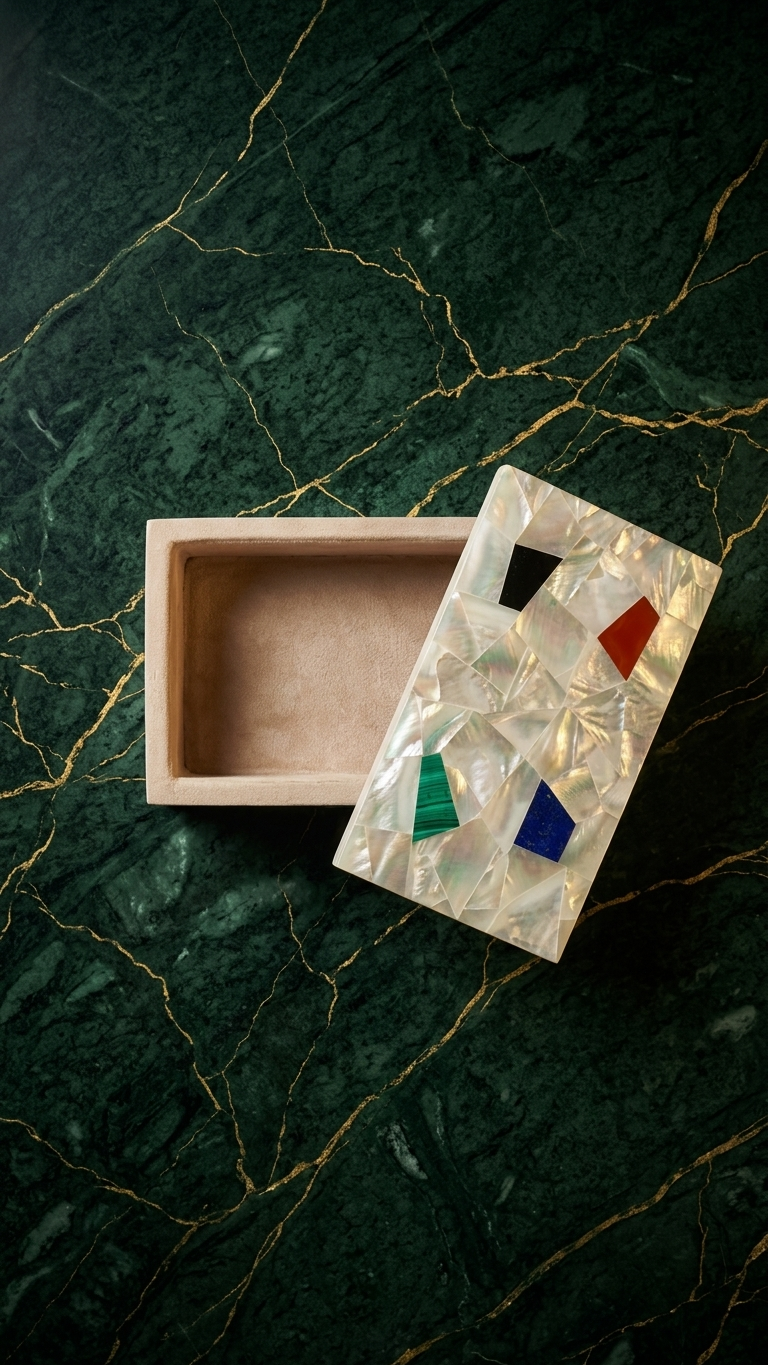 Mother of Pearl Mosaic Decorative Storage Box