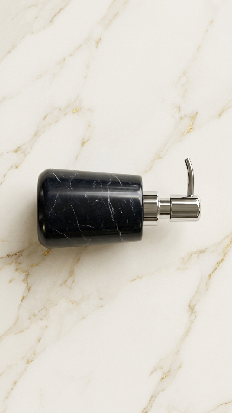 TESORO CASA Stone Soap Dispenser With Metal Pump