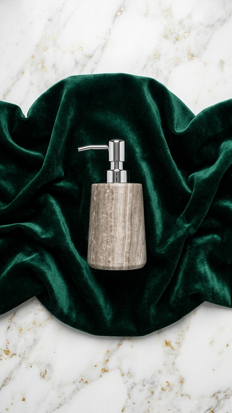 Natural Stone Soap Dispenser with Stainless Steel Pump