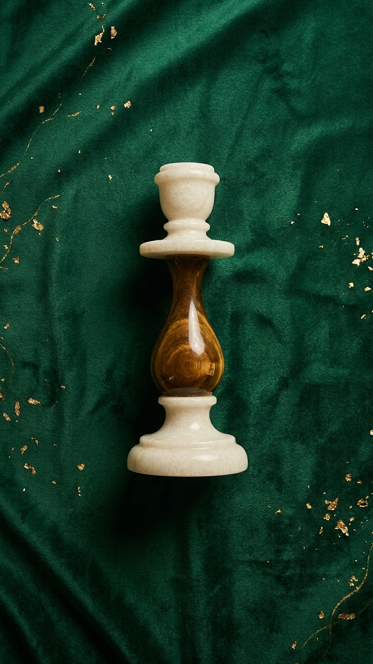 Marble & Wood Decorative Candle Holder