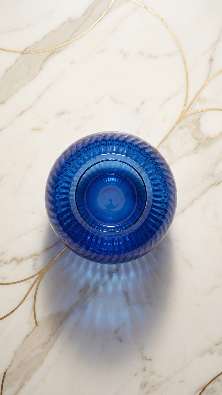 Elegant Blue Glass Decorative Vase