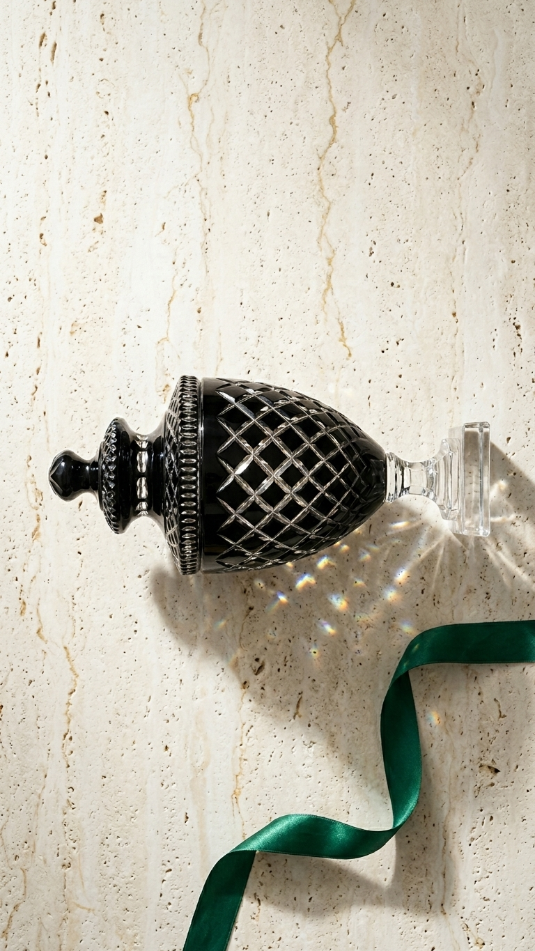 Black Glass Decorative Jar with Lid