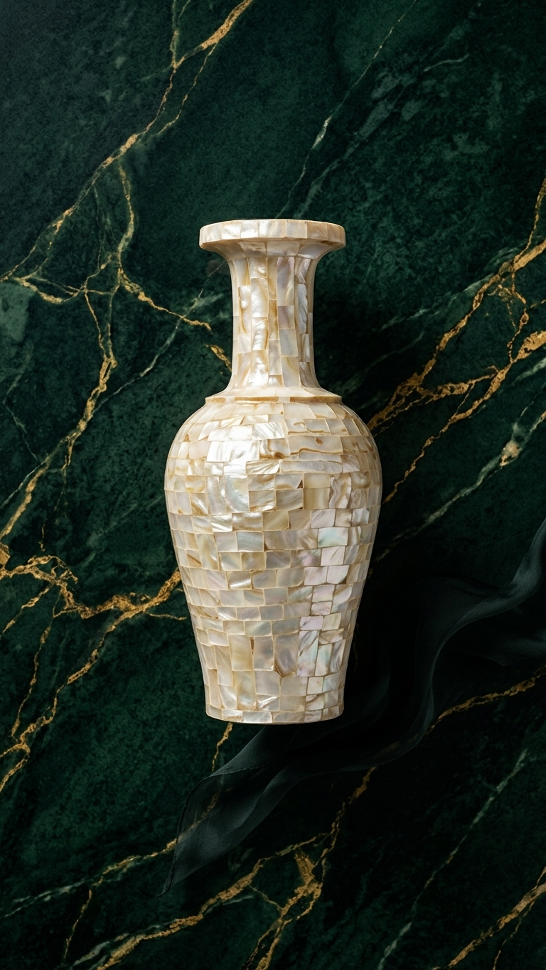TESORO CASA Grey Stone Decorative Vase