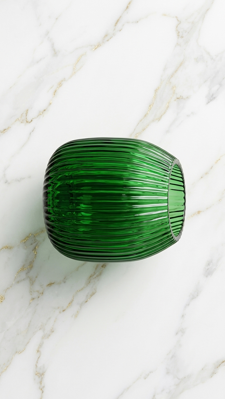 Green Glass Decorative Vase