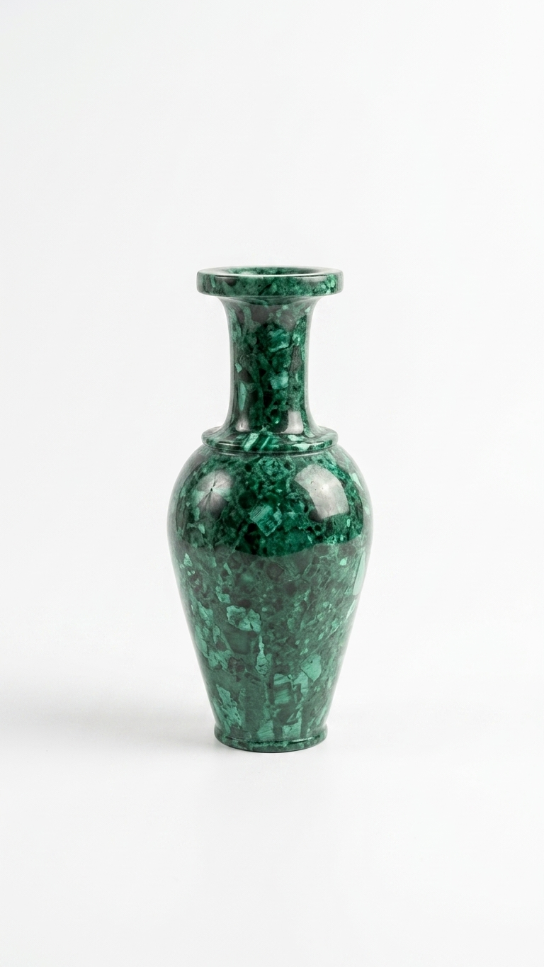 Premium Green Stone Accent Vase for Home Decor