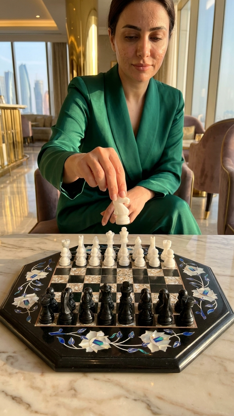 Handmade Marble Chess Board Set With Pieces