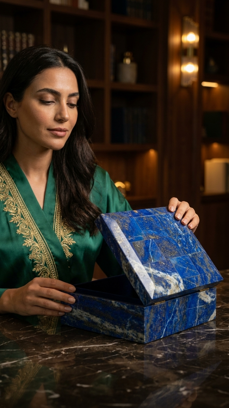 Lapis Lazuli Decorative Storage Box