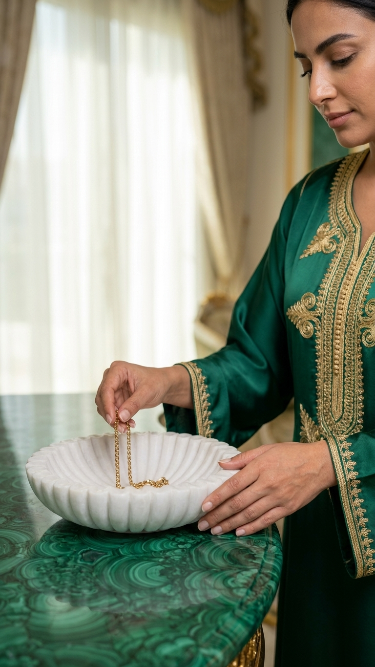 Fluted Marble Decorative Bowl