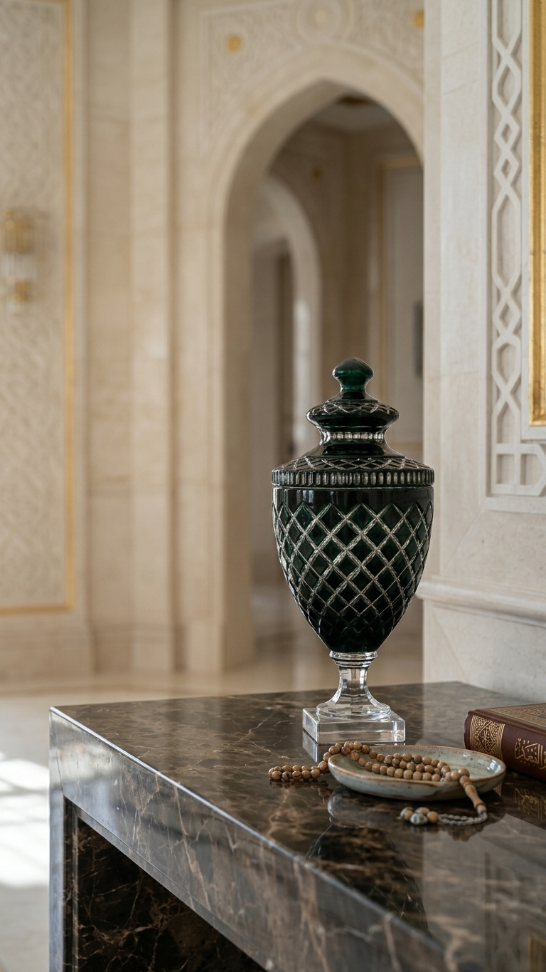 Black Glass Decorative Jar with Lid