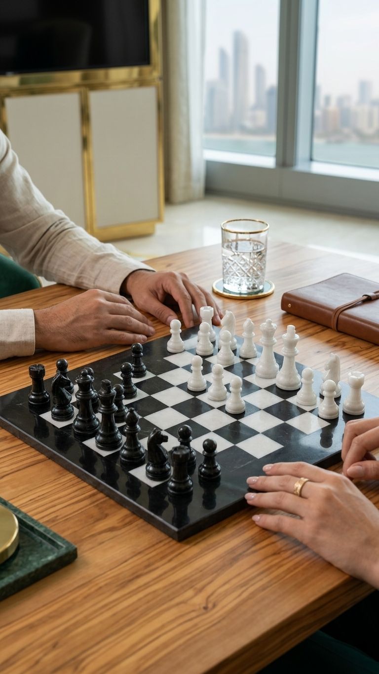 Handmade Marble Chess Board Set With Pieces