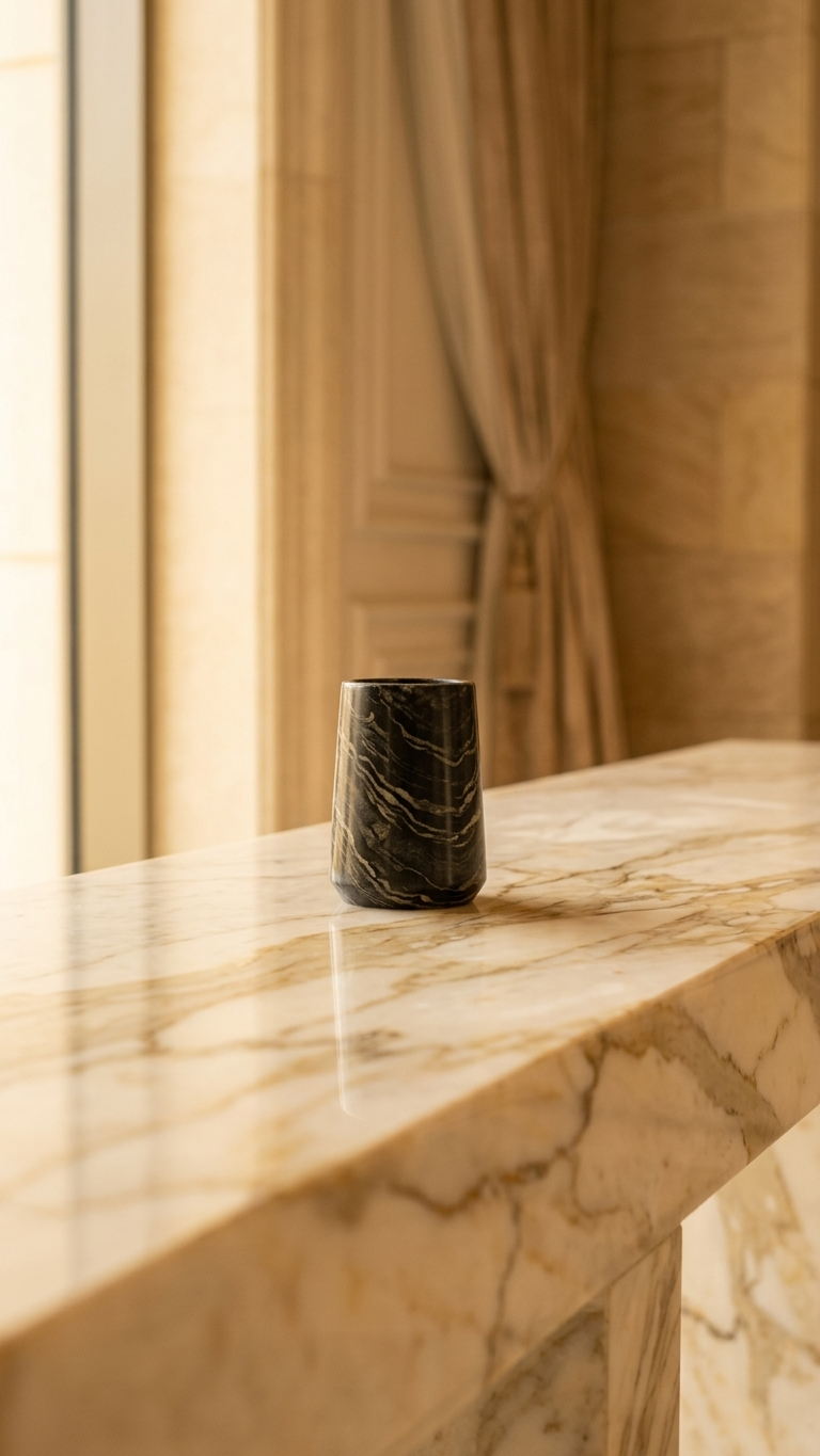 Luxury Stone Soap Dispenser with Metal Pump